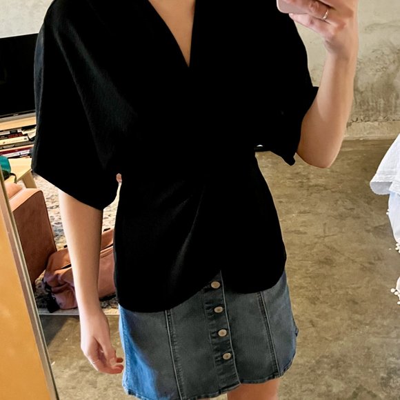 ASOS DESIGN knot front top with kimono sleeve - Picture 5 of 10